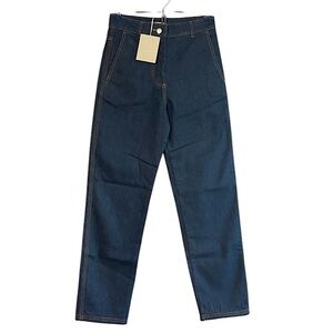 Lee Mathews women’s Japanese Classic Leg Denim Highrise jeans in mid blue